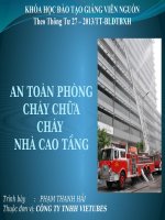 AN TOÀN PHÒNG CHÁY CHỮA CHÁY  NHÀ CAO TẦNG, KHÓA HỌC ĐÀO TẠO GIẢNG VIÊN NGUỒN, Theo Thông Tư 27 – 2013/TT-BLĐTBXH