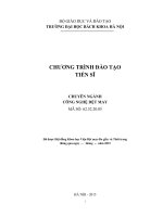CHƯƠNG TRÌNH ĐÀO TẠO TIẾN SĨ CHUYÊN NGÀNH CÔNG NGHỆ DỆT MAY