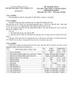 ĐỀ THI HỌC PHẦN TỔ CHỨC THI CÔNG CTXD, ĐẠI HỌC CÔNG NGHỆ GTVT