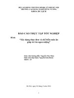 BÁO CÁO THỰC TẬP TỐT NGHIỆP  Đề tài:  “Xây dựng thực đơn và chế biến món ăn  giúp trẻ ăn ngon miệng”