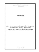 tiểu luận cuối khóa    BIỆN PHÁP NÂNG CAO CHẤT LƯỢNG CÔNG TÁC QUẢN LÝ  HOẠT ĐỘNG DẠY HỌC CỦA HIỆU TRƯỞNG TRƯỜNG THCS ĐỒNG TÂN  HỮU LŨNG  LẠNG SƠN