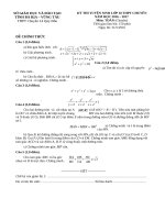 de thi tuyen sinh vao lop 10 mon toan chuyen truong thpt le quy don