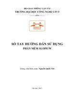 SỔ TAY HƯỚNG dẫn sử DỤNG PHẦN MỀM SLOP-W
