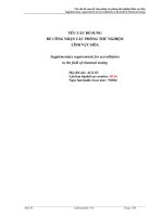 YÊU CẦU BỔ SUNG ĐỂ CÔNG NHẬN CÁC PHÒNG THỬ NGHIỆM LĨNH VỰC HÓA