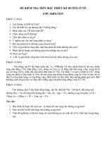 ĐỀ KIỂM TRA 2 TIẾT môn học THIẾT kế ĐƯỜNG ô tô 