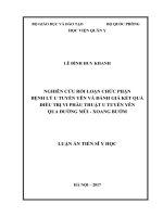 Nghiên cứu rối loạn chức phận bệnh lý u tuyến yên và đánh giá kết quả điều trị vi phẫu thuật u tuyến yên qua đường mũi xoang bướm (FULL TEXT)