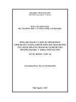 Nồng độ magie và một số thành phần lipid huyết tương ở bệnh nhân đái tháo đường týp 2 được bổ sung magie B6 tại bệnh viện trường đại học Y Khoa Thái Nguyên. (NCKH)