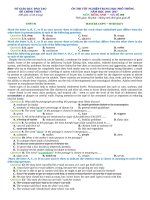 Đề thi thử Tiếng Anh lớp 12 đề số 91