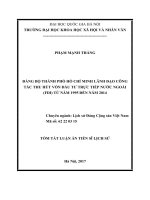 Đảng bộ thành phố hồ chí minh lãnh đạo công tác thu hút vốn đầu tư trực tiếp nước ngoài (FDI) từ năm 1995 đến năm 2014 (tt) 