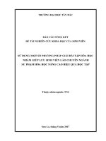Sử dụng một số phương pháp giải bài tập hóa học nhằm giúp lưu sinh viên lào chuyên ngành sư phạm hóa học nâng cao hiệu quả học tập 