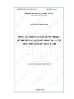 Đánh giá chung cư xây dựng tại khu đô thị mỗ lao, quận hà đông, TP hà nội theo tiêu chí kiến trúc xanh (tt)