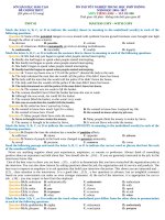 Đề thi thử Tiếng Anh lớp 12 đề số 85