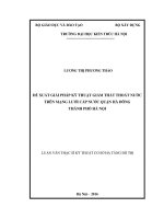 Đề xuất giải pháp kỹ thuật giảm thất thoát nước trên mạng lưới cấp nước quận hà đông, thành phố hà nội (tt) 