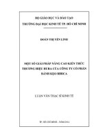 Một số giải pháp nâng cao kiến thức thương hiệu hura của công ty cổ phần bánh kẹo bibica 