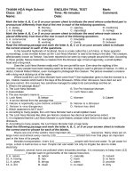 Đề thi thử Tiếng Anh lớp 12 Long An