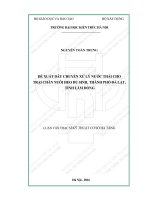 Đề xuất dây chuyền xử lý nước thải cho trại chăn nuôi heo du sinh, thành phố đà lạt, tỉnh lâm đồng (tt) 