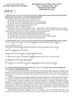 Đề thi thử môn Tiếng Anh có đáp án