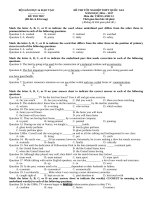 Đề thi thử THPTQG môn Tiếng Anh số 7