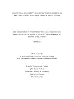 Agricultural biodiversity, farm level technical efficiency and conservation benefits an empirical investigation 