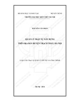 Quản lý trật tự xây dựng trên địa bàn huyện thạch thất   hà nội (tt) 