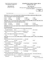 Đề KS Tiếng Anh TP Hải Phòng