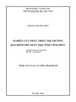 Nghiên cứu phát triển thị trường bảo hiểm phi nhân thọ tỉnh Vĩnh Phúc (tt)