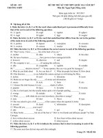 Đề thi thử THPTG môn Tiếng Anh có đáp án