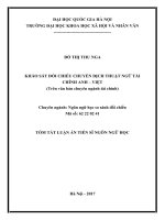 Khảo sát đối chiếu chuyển dịch thuật ngữ tài chính anh   việt (trên văn bản chuyên ngành tài chính) (tt) 