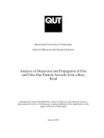 Analysis of dispersion and propagation of fine and ultra fine particle aerosols from a busy road 
