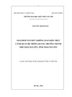 Giải pháp tổ chức không gian kiến trúc cảnh quan hệ thống quảng trường thành phố thái nguyên, tỉnh thái nguyên (tt)
