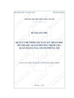 Quản lý hệ thống hạ tầng kỹ thuật khu đô thị khu ao sào phường thịnh liệt, quận hoàng mai, thành phố hà nội (tt)