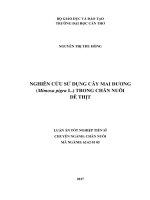 Nghiên cứu khả năng sử dụng cây Mai dương (Mimosa pigra L.) trong chăn nuôi dê thịt.