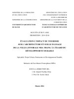 Đánh giá tác động của du lịch tới không gian kiến trúc cảnh quan thành phố ven biển nha trang dưới góc độ phát triển bền vững (tt)