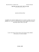 Nghiên cứu hoàn thiện quản lý chất lượng tại văn phòng tư vấn và chuyển giao công nghệ xây dựng đại học kiến trúc hà nội (tt) 