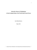 Alternative futures of globalisation a socio ecological study of the world social forum process 