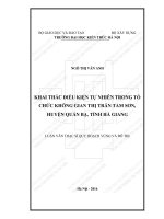 Khai thác điều kiện tự nhiên trong tổ chức không gian thị trấn tam sơn, huyện quảng bạ, tỉnh hà giang (tt) 