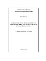 Nghiên cứu một số yếu tố ảnh hưởng đến chất lượng tạo hình bề mặt tự do cấu trúc elip lõm khi gia công trên máy phay CNC (LA tiến sĩ)