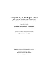 Acceptability of bus rapid transit (BRT) to commuters in dhaka 