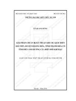 Giải pháp chuẩn bị kỹ thuật khu du lịch biển hải tiến, huyện hoằng hóa, tỉnh thanh hóa có tính đến ảnh hưởng của biến đổi khí hậu (tt) 