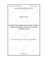 Giải pháp tổ chức không gian kiến trúc cảnh quan hai bên đường mễ trì châu văn liêm, thành phố hà nội (tt) 