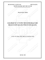 Giải pháp xử lý nước thải sinh hoạt cho thị xã tuyên quang tỉnh tuyên quang (tt) 