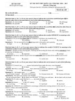 Đề thi thử môn Tiếng Anh có đáp án