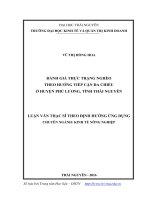 Đánh giá thực trạng nghèo theo hướng tiếp cận đa chiều ở huyện phú lương, tỉnh thái nguyên 