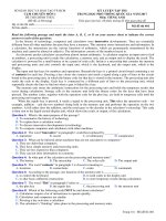 Đề thi thử môn Tiếng Anh TPHCM