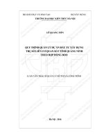 Quy trình quản lý dự án đầu tư xây dựng trụ sở liên cơ quan số 3 tỉnh quảng ninh theo hợp đồng BOO (tt) 