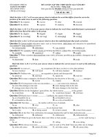 Đề thi thử Tiếng Anh hay