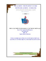 TIỂU LUẬN MÔN TUYỂN DỤNG VÀ SỬ DỤNG NHÂN LỰC  NÂNG CAO HIỆU QUẢ CÔNG TÁC TUYỂN DỤNG NHÂN LỰC  TẠI CÔNG TY CỔ PHẦN DỊCH VỤ TỔNG HỢP SÀI GÒN SAVICO