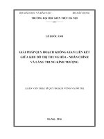 Giải pháp quy hoạch không gian liên kết giữa khu đô thị trung hòa nhân chính và làng trung kính thượng (tt) 