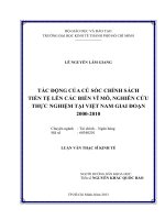 Tác động của cú sốc chính sách tiền tệ lên các biến vĩ mô, nghiên cứu thực nghiệm tại việt nam giai đoạn 2000 2010 