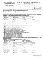 Đề thi thử Tiếng Anh chuyên Vinh lần 4
